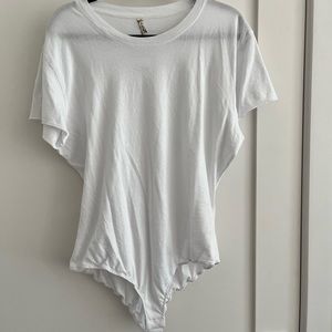 NWT Free People white tee bodysuit size L